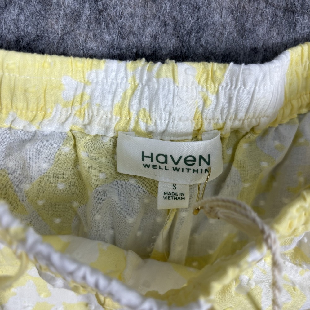 Haven Well‎ Within Shorts Women's Small Cotton Paisley Floral Yellow NWT - Picture 7 of 11